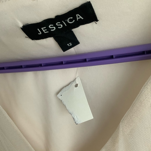 Vintage 90’S JESSICA Tule Cream Off White Midi Dress Womens Size 12 BRAND NEW - Picture 6 of 16